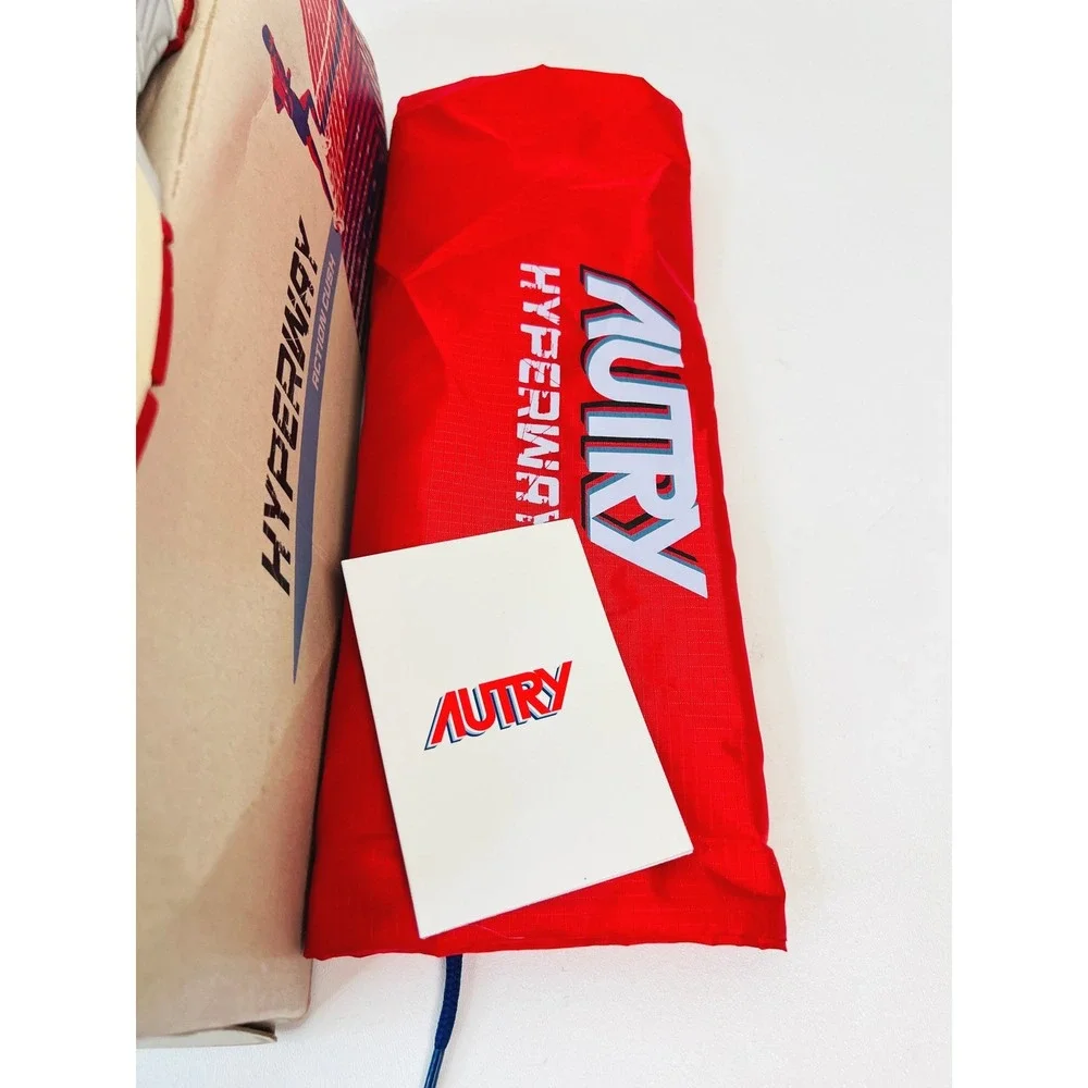 Autry Hyperway Low Mens Sneakers Silver Red White Mesh HYLMMV01 Sz 42 EU / 9 US‎